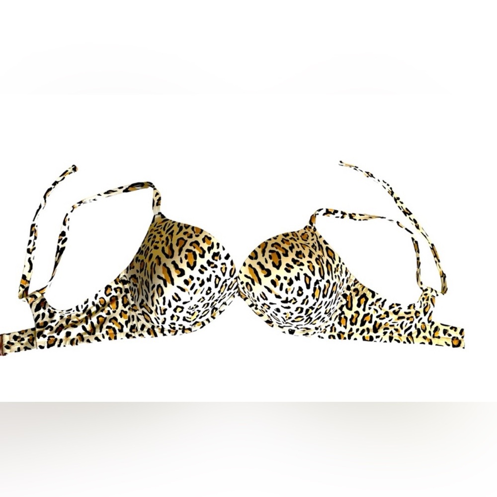 Shade & Shore 38DD leopard print bikini swim top